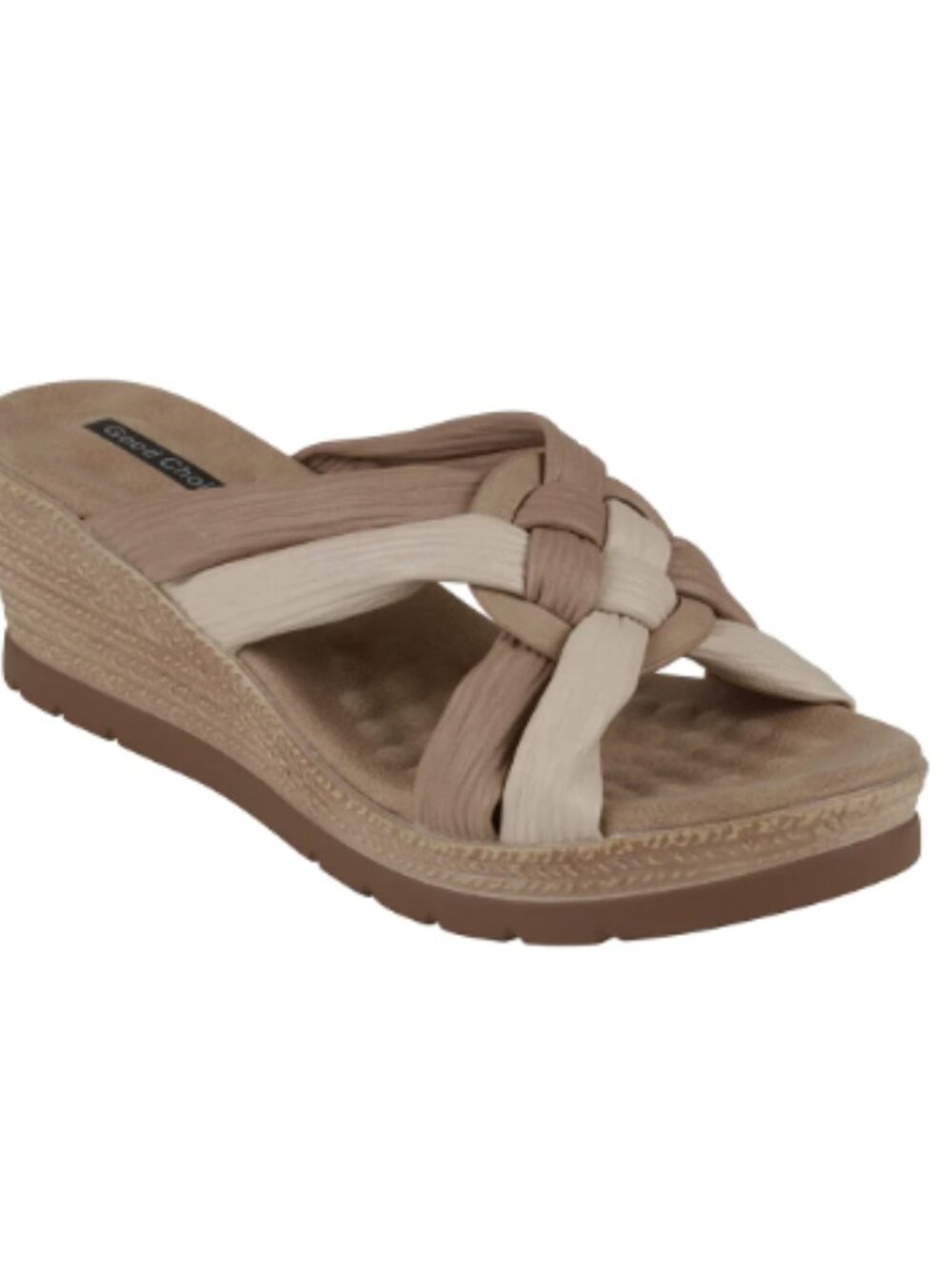 NIB Good Chic Two-Tone Beige Woven Sandals - Size 8